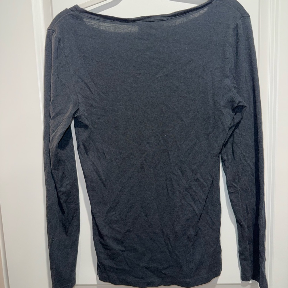 Ralph Lauren Y2K Womens black v neck Long Sleeve Top Size XL - Picture 5 of 8